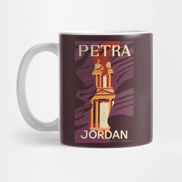 A Vintage Travel Art of Petra - Jordan by goodoldvintage